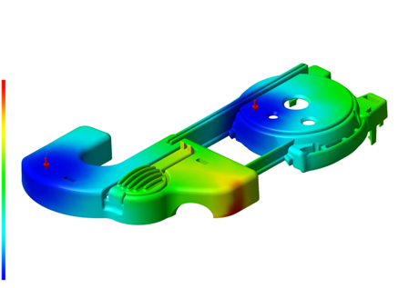 樹脂流動解析のシミュレーション画面